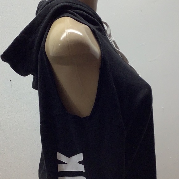 Victoria's Secret Pink Size XS Black Hoodie with Open Shoulder. Preloved. - Picture 2 of 8